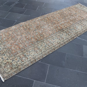 Turkish rug, Vintage runner rug, Hallway rug, Entryway rug, Kitchen decor rug, Bohemian decor rug, Nomadic decor rug, 3.2 x 9.8 ft SR10267
