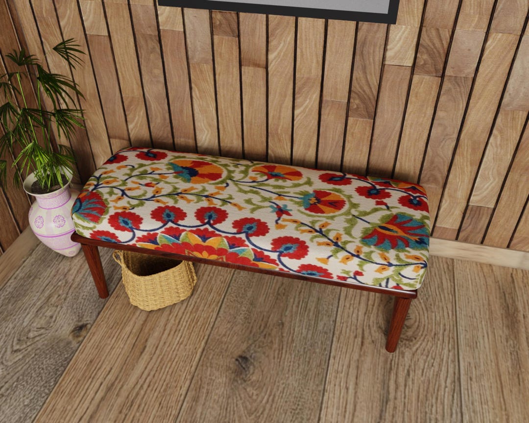 Simple Boho Bench Boho Style Bench, Aztec Decor Bench,rustic Decor Bench,boho Chic Bench ...