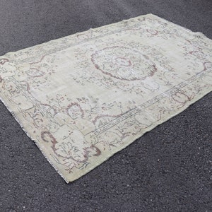 vintage oushak rug turkish rug  5.3 x 8.0 ft handmade rug natural wool rug boho decor rug area rug floor rug tribal rug Carpet SR4108
