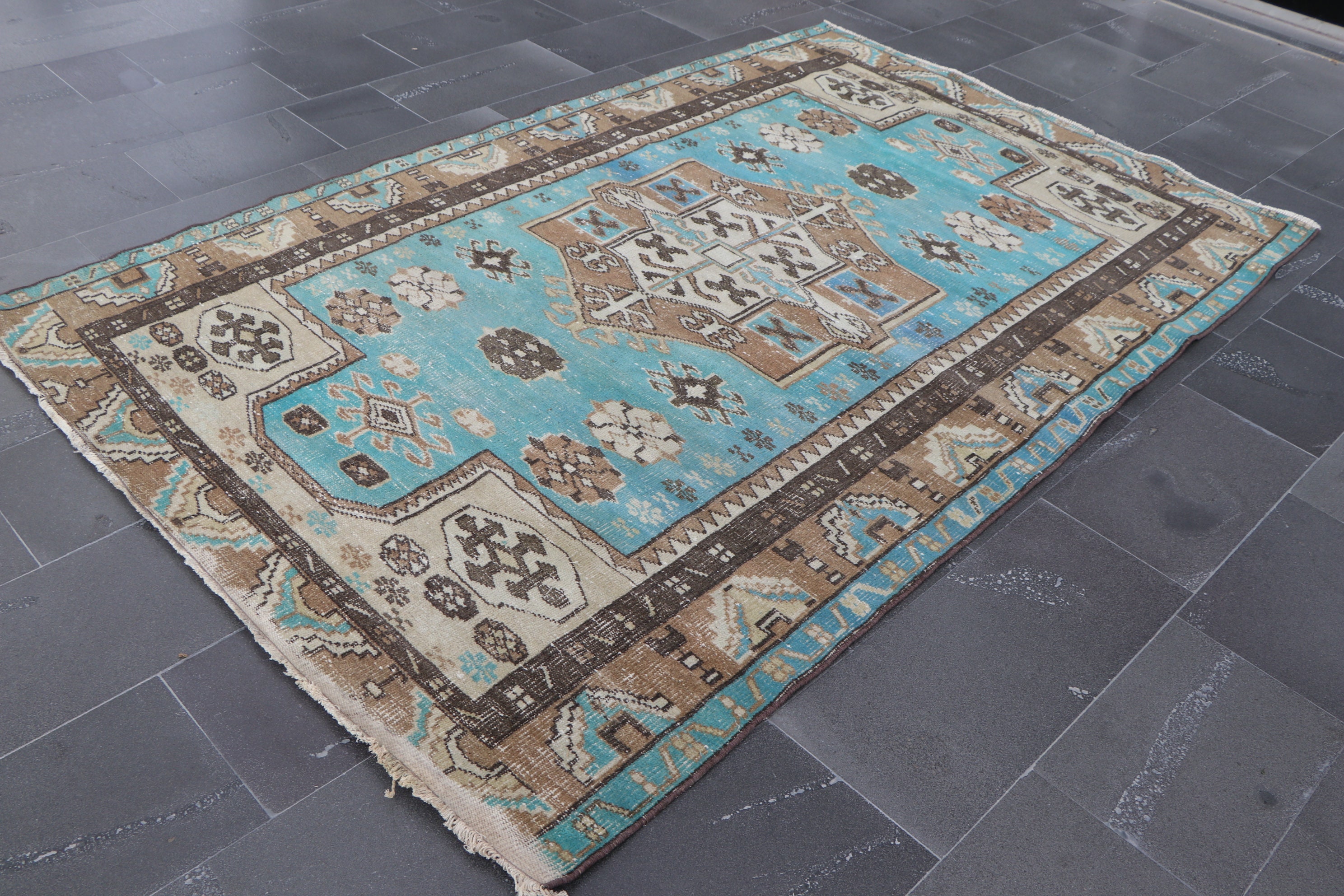 85×198 ViNTAGE TURKiSH RUG Decorative Vintage Turkish Rug 5.5 X 8.8 Pure Wool Boho Rug