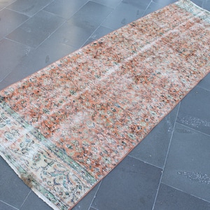 Runner rug, Turkish rug, Vintage corridor rug, 3.1 x 9.6 Handmade rug, Bohemian decor, Hallway rug, Oushak rug, Wool rug, Carpet, SRD1192