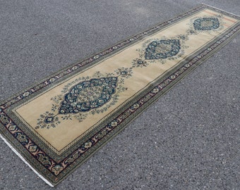 Vintage rug, Turkish runner rug, Hallway rug, Floor rug, 3.0 x 12.1 ft Corridor rug, Wool rug, Boho Decor rug, Handmade rug, Carpet, SR9600