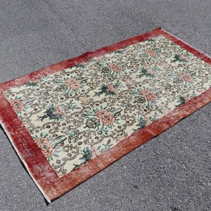 Turkish area rug, Vintage rug, 3.8 x 6.7 ft  Oriental rug, Home decor, Handmade rug, Organic wool rug, Bedroom rug, Boho rug, Carpet SR10920