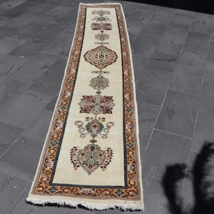 Vintage Rug, Turkish Rug, Oushak Rug  2.3 x 12 ft Handmade Rug, Wool rug, Boho Decor Rug, Large rug , Turkey rug Carpet SRD2700