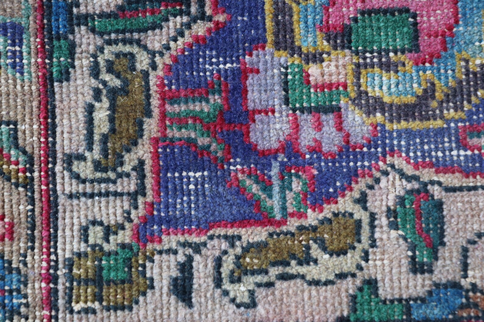 Türkische blaue Teppich Vintage kleinen Teppich Runde | Etsy