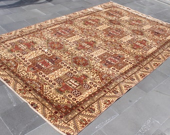 Turkish area rug, Vintage rug, Bohomian rug, Livingroom rug, Oushak rug, Handmade wool rug 5.7 x 9.5 Ft Anatolian rug  Carpet SRD0587