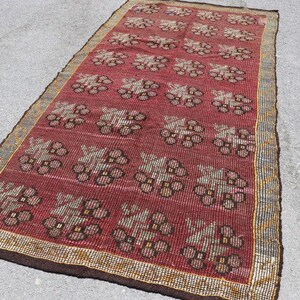 Kilim rug runner, Turkish red runner rug, Vintage kilim rug, Hallway rug, Entryway rug, Bohemian rug, Boho kilim rug, 4.8 x 9.9 Feet SR8637