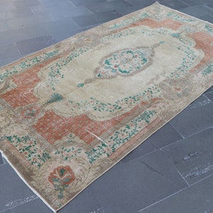 turkish rug runner rug vintage rug  4.8 x 8.9 ft  handmade rug wool rug boho decor oushak rug decorative hallway rug Carpet SR10271