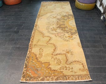 Free Shipping Runner Area Rug, Handmade Vintage Turkish Rug 3.2 x 10 Decorative Rug Home Decor Ethnic Rug Boho Rug Aztec Rug No 942