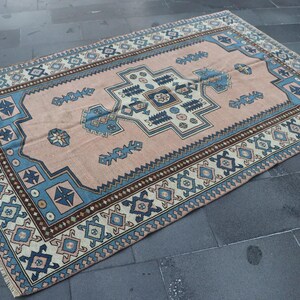 Blue Vintage rug, 5.1 x 7.6 Feet, Turkish Rug, Bohemian Decor Rug, Handmade Rug, Hallway Rug, Nomadic Rug, Entryway Rug, Runner Rug SRD1911