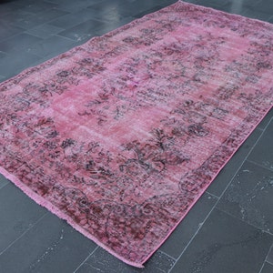 Vintage rug, Large rug, Entryway rug, Turkish rug 5.5 x 9.8 Ft Overdyed rug, Organic wool rug, Boho Decor rug, Tribal rug, Carpet, SR10369