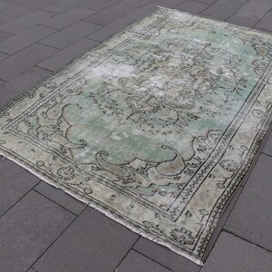 Turkish Vintage rug, Pale area rug, Home decor  5.2 x 8.4 ft Handmade rug, Oriental rug, 0rganic wool rug, Bedroom rug  Carpet SR6869