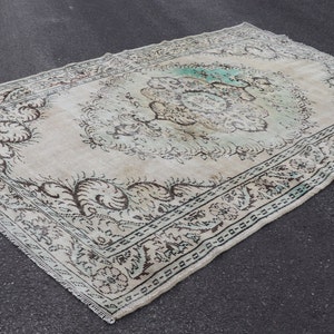 vintage oushak rug turkish oversize rug  6.2 x 10.0 ft wool rug boho rug decorative rug area rug floor rug large rug Carpet SR4089