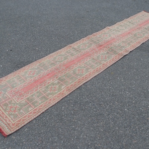 Turkish runner rug, Vintage rug, 2.1 x 11.3 ft Handmade rug, Wool rug, Boho decor, Oushak rug, Decorative rug, Hallway rug, Carpet SRD2161