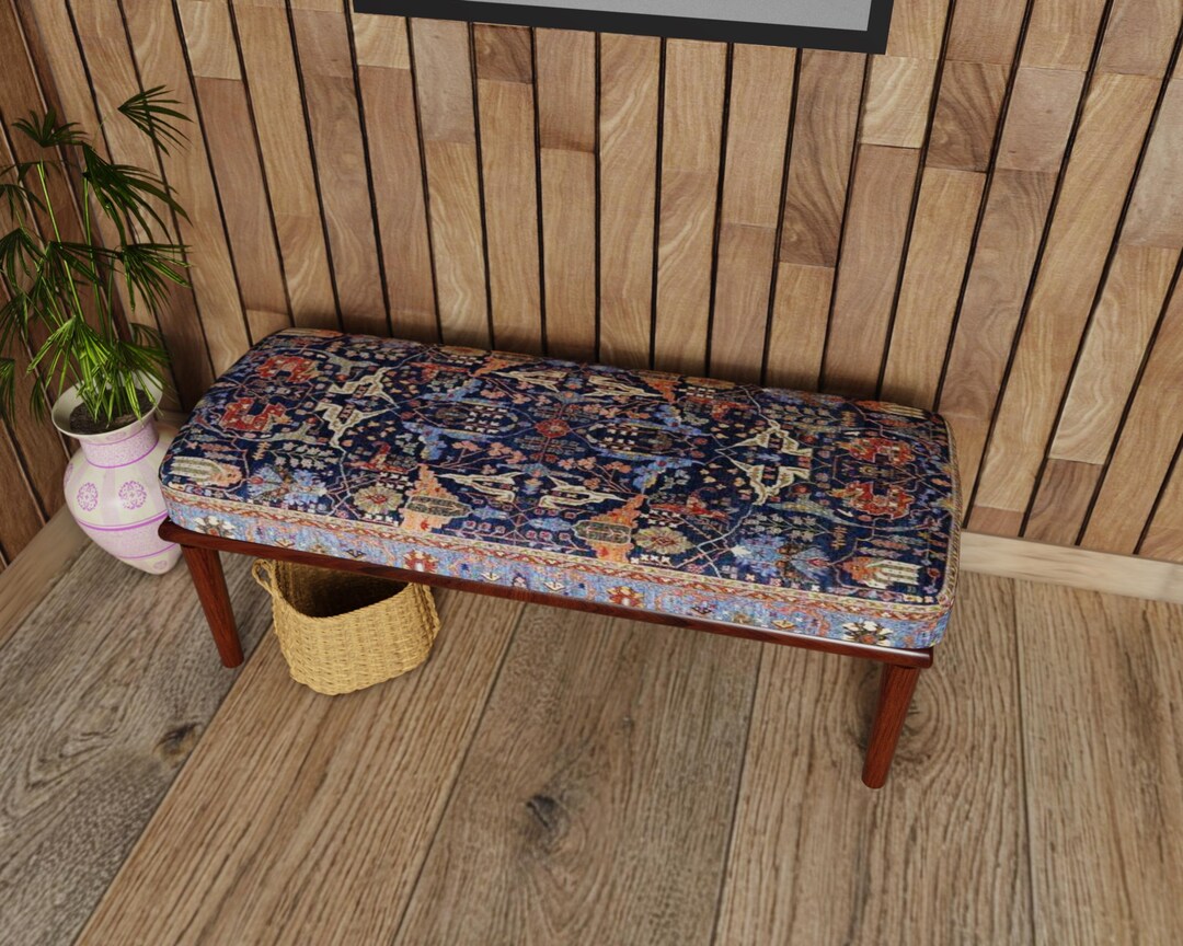 Simple Boho Bench Living Room Bench, Boho Style Bench, Aztec Decor Bench, Rustic Decor ...