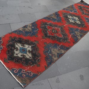 Handmade rug, Vintage rug, Entryway rug, Turkish rug, 2.9 x 9.8 ft Hallway rug, Organic wool rug, Boho decor rug, Runner rug, Carpet SRD1393