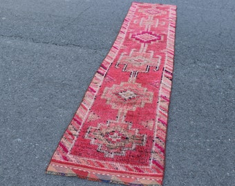 Bohemian herki rug, Turkish herki rug, Vintage rug, 2.4 x 11.5 ft Runner rug, Wool rug, Boho decor, Decorative herki rug, Carpet SR8737