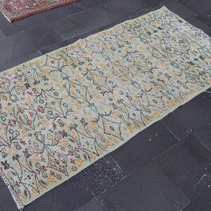 Wool area rug, Turkish rug, Oriental rug, Wool rug 3.1 x 6.5 ft Oushak rug, Bohemian home decor, Vintage rug, Handmade rug, Carpet SR11193