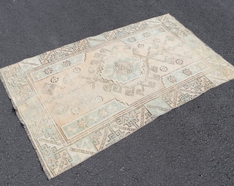 Turkish area rug, Vintage rug, Handmade rug, 3.4 x 5.6 Bohemian rug, Home decor rug, Bedroom rug, Wool rug, Natural rug, Carpet, SRD2248