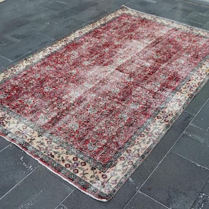 turkish rug, bohemian rug, oushak rug, area rug,  5.4 x 8.7 ft handmade rug, boho decor, rustic rug, tribal rug, aztec rug, Carpet, SR11337