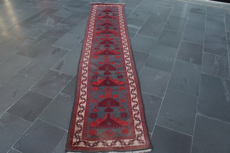 vintage oushak rug / turkish decorative rug FREE SHIPPING 2 x 9.6 ft bohemian rug / boho rug / area rug / tibal rug / colorful rug SRD1213 image 2