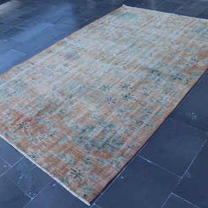 Red Color Rug, Area Rug, Turkish Carpet 5.5 x 8.4 Handmade Carpet, Vintage Blue Rug, Kitchen Rug, Bedroom Rug, Oriental Rug, Carpet, SR10503