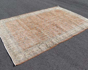 Oriental rug, Oushak rug, Vintage rug, Turkish rug 7 x 10.2 ft Decorative rug, Handmade rug, Boho decor rug, Organic wool rug, Rug SRD2257