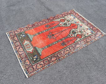 Kitchen rug, Turkish oushak rug, 3.3 x 5.3 ft , Vintage wool rug, Bedroom rug, Livingroom rug, Oriental tribal rug, Handmade rug, SRD2270