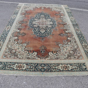 Large size rug, Turkish vintage rug, Home Decor rug, Oriantal rug, Handmade rug, Diningroom rug, Bohemian rug, Decor, 6.2 x 10.8 ft SR7861 image 2