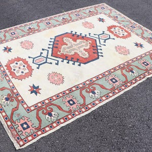 vintage rug oushak rug turkish rug red rug 5.4 x 7.3 Ft bohemian rug handmade anatolian rug home decor rug Carpet SRD2252