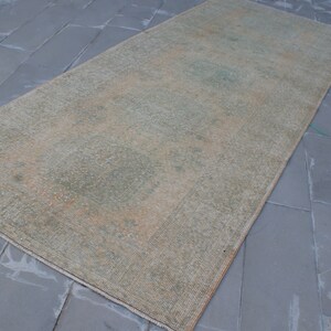 Runner rug, Turkish vintage area rug, Hallway rug, Handmade rug, Bohemian rug, Home decor rug, Oushak rug, Wool rug 4.9 x 11.9 ft SR10156