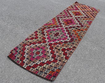 Pale color kilim rug, Turkish large kilim rug, Vintage kilim rug   2.9 x 9.8 Ft Anatolian rug, Livingroom rug, Decorative kilim rug, SR8134
