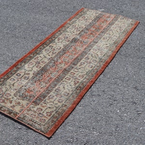 Vintage rug, Handmade Turkish rug, Small rug, 1.9 x 4.9 ft Tribal rug, Bohemian rug, Oushak rug, Boho decor, Oriental rug, Carpet SR10429