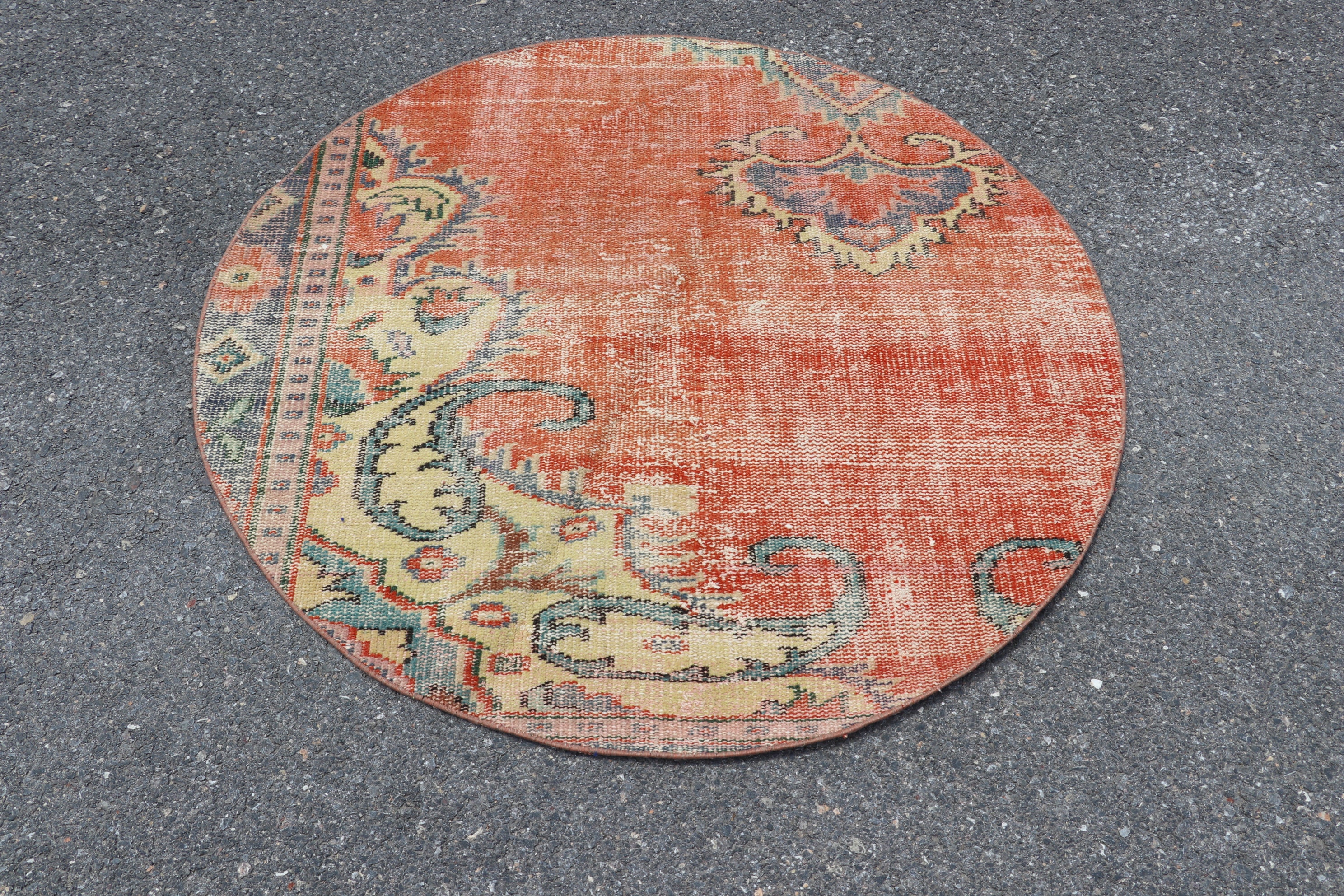 トルコ ヴィンテージラグ A79 大判 オレンジ ターコイズ ネイビー トルコ ヴィンテージラグ A79 大判 オレンジ ターコイズ