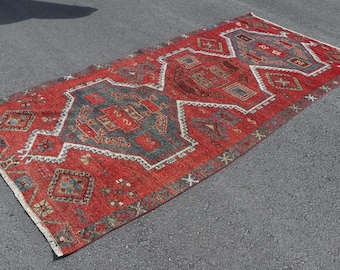 Hallway rug, Vintage runner rug, Entryway rug, 4.8 x 10.2 Antique rug, Bohemian rug, Turkish corridor rug, Tribal rug, Handmade rug, SRD2247