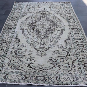 vintage rug, turkish rug, oushak rug 5.7 x 9.2 ft handmade rug, wool rug, boho decor rug, large rug , turkey rug Carpet SRD2676