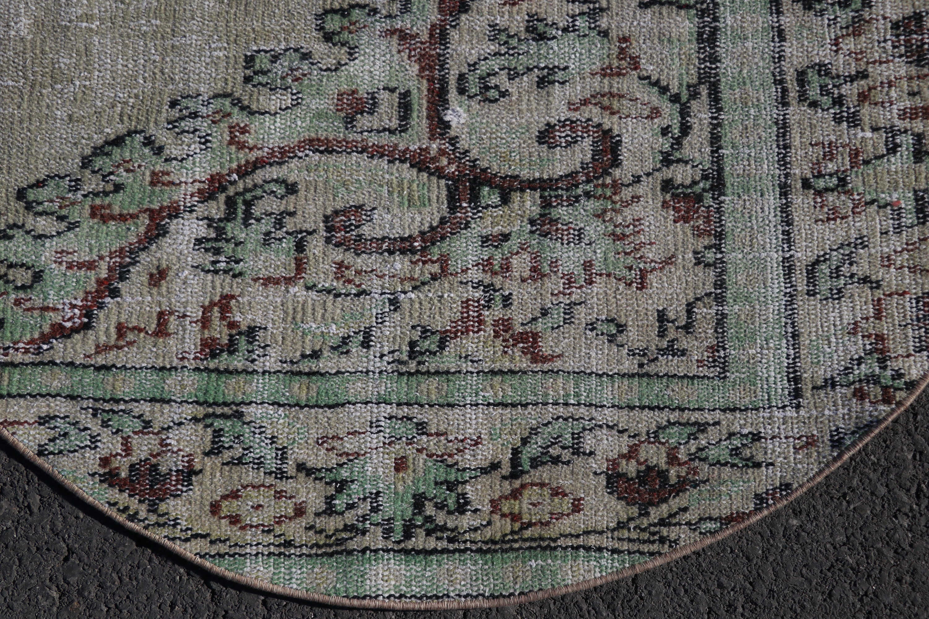 Small Area Rug Turkish Circle Rug Vintage Rug 3.3 X 3.3 Wool Etsy UK