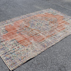 vintage rug, turkish rug, Small rug handmade rug, wool rug, boho rug, oriental rug , bohemian rug, Bedroom rug Carpet 5.9 x 9.9 ft SR10827