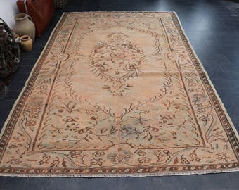 Bronze Rug Handmade Area Rug, Vintage Area Rug, Oushak Rug, Bohemian Rug, Turkish Tradational Rug, Boho Rug, FREE SHIPPING 5.6 x 9 No 1140