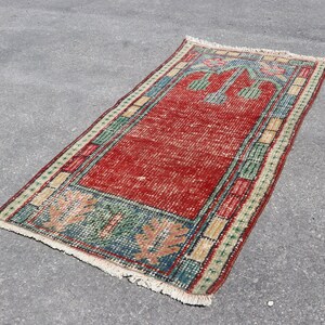 Small Rug, Vintage Rug Turkish Rug 2.0 X 3.8 Ft Boho Rug, Bathroom
