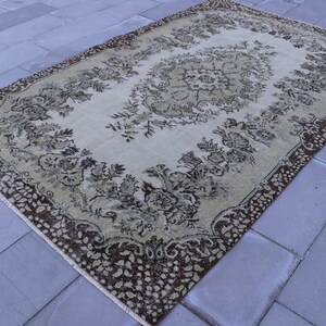 Oversize rug, Turkish handmade rug, Vintage wool rug, Bohemian rug, Home decor, Livingroom decor, Natural rug, Carpet, 5.6 x 9.2 ft SR7174