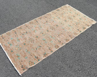 Turkish runner rug, Vintage rug,  2.9 x 6 ft Handmade rug, Wool rug, Boho decor, Oushak rug, Decorative rug, Hallway rug, Carpet SRD2262