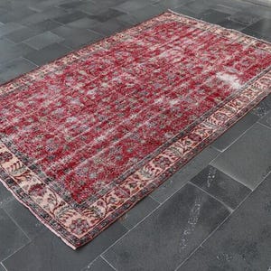 Vintage rug, Beige area rug, Turkish rug  5.6 x 8.7 ft Area rug, Bohemian rug, Livingrom rug, Oushak rug, Bedroom rug, Tribal rug, SRD2578