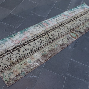 Vintage runner rug, Bohemian rug, Turkish rug,  2.1 x 8.1 ft Handmade rug, Boho rug, Corridor decor, Wool area rug, Hallway rug, SRD1205