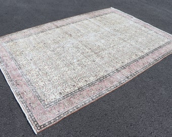Vintage rug, Turkish rug, Large size rug, Home decor, Oriental rug, 6.5 x 9.9 ft, Organic wool rug, Boho decor, Living room rug, SRD2250