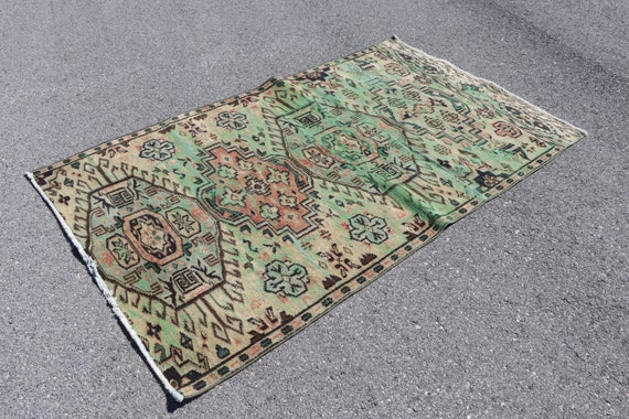 Turkish Area Rug, Oriental Rug, Vintage Rug 4.4 X 7.3 Ft