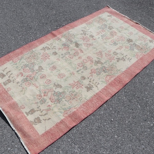 Vintage rug, Turkish rug 3.3 x 6.3 ft Aztec decor, Boho home rug, Kitchen rug, Livingroom rug, Oushak rug, Bedroom rug, Tribal rug, SR10874