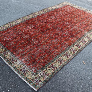 Blue and red rug, Vintage rug, Turkish rug 5.5 x 9.3 Anatolian rug, Decorative rug, Bedroom decor rug, Area rug, Dining room rug, SR6528