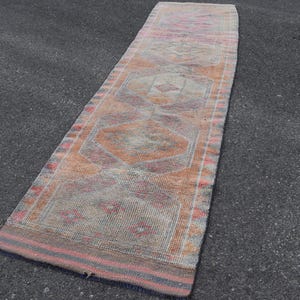 Runner Herki Vintage Rug 2.8 x 11.5 Old Turkish Rug, Boho Decorative Rug, Corridor Rug, Hallway Rug, Stair Rug, Home decoration SR7532