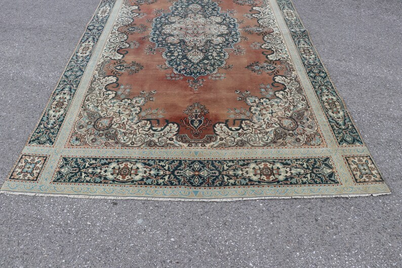 Large size rug, Turkish vintage rug, Home Decor rug, Oriantal rug, Handmade rug, Diningroom rug, Bohemian rug, Decor, 6.2 x 10.8 ft SR7861 image 5